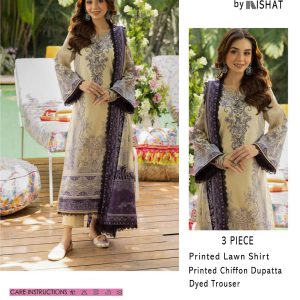 Nishat Daily Lawn Digital Print 3PC with Chiffon Dupatta