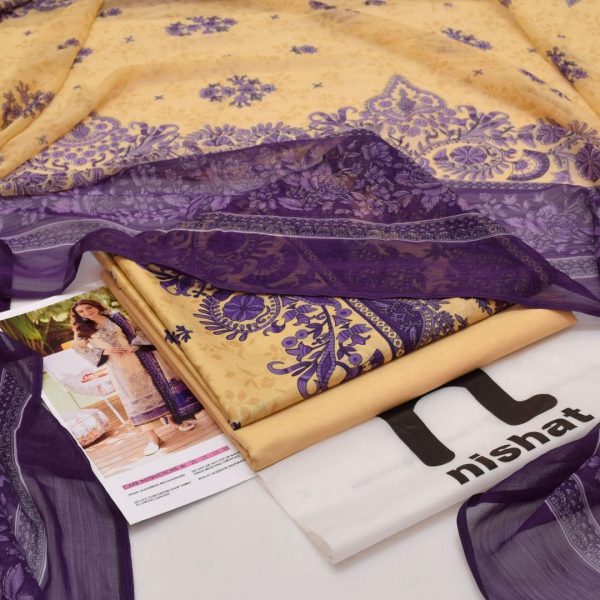 Nishat Daily Lawn Digital Print 3PC with Chiffon Dupatta - Image 2