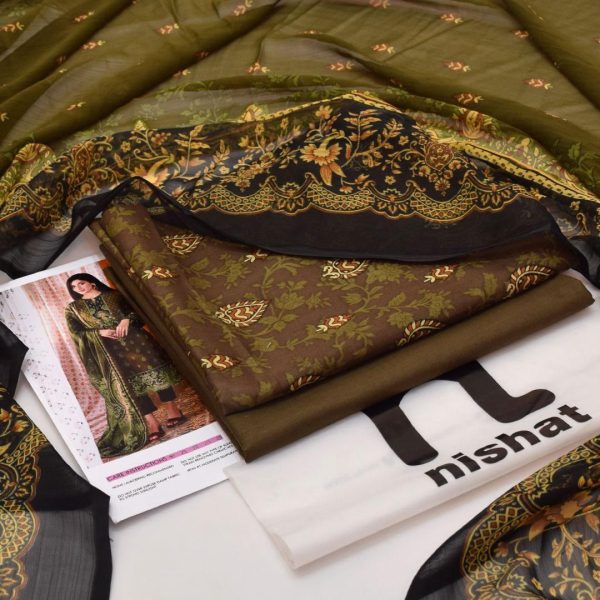 Nishat Daily Lawn Digital Print 3PC with Chiffon Dupatta - Image 2