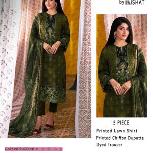 Nishat Daily Lawn Digital Print 3PC with Chiffon Dupatta