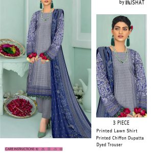 Nishat Daily Lawn Digital Print 3PC with Chiffon Dupatta