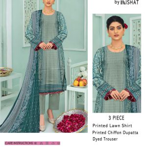 Nishat Daily Lawn Digital Print 3PC with Chiffon Dupatta