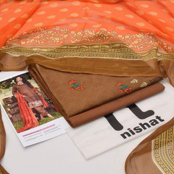 Nishat Daily Lawn Digital Print 3PC with Chiffon Dupatta - Image 2