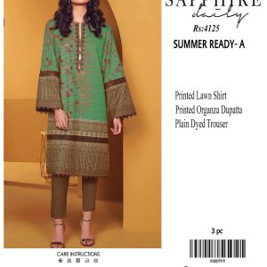 Sapphire Daily Lawn Digital Print 3PC with Chiffon Dupatta