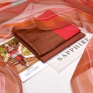 Sapphire Daily Lawn Digital Print 3PC with Chiffon Dupatta
