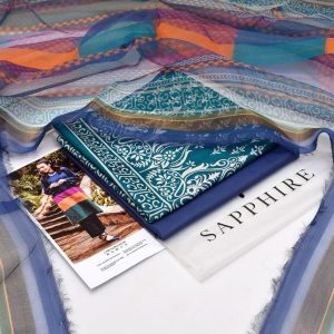 Sapphire Daily Lawn Digital Print 3PC with Chiffon Dupatta