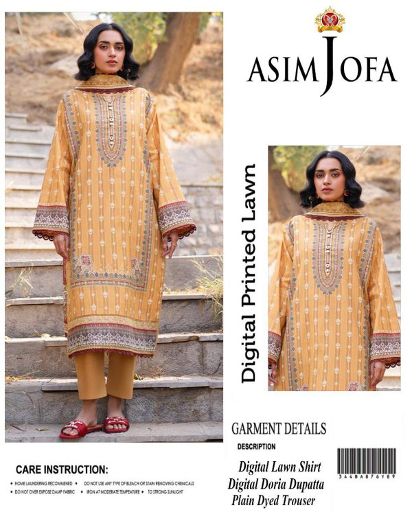 Asim Jofa Digital Print Embroidered 3-Piece Lawn Suit