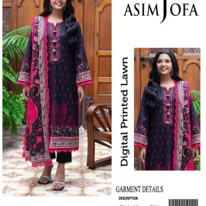 Asim Jofa Digital Print Embroidered 3-Piece Lawn Suit