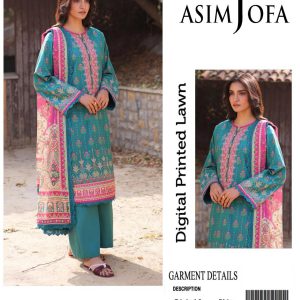 Asim Jofa Digital Print Embroidered 3-Piece Lawn Suit