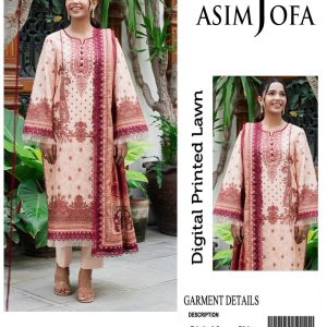 Asim Jofa Digital Print Embroidered 3-Piece Lawn Suit