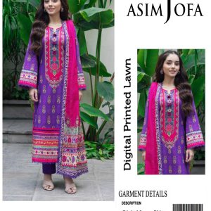 Asim Jofa Digital Print Embroidered 3-Piece Lawn Suit